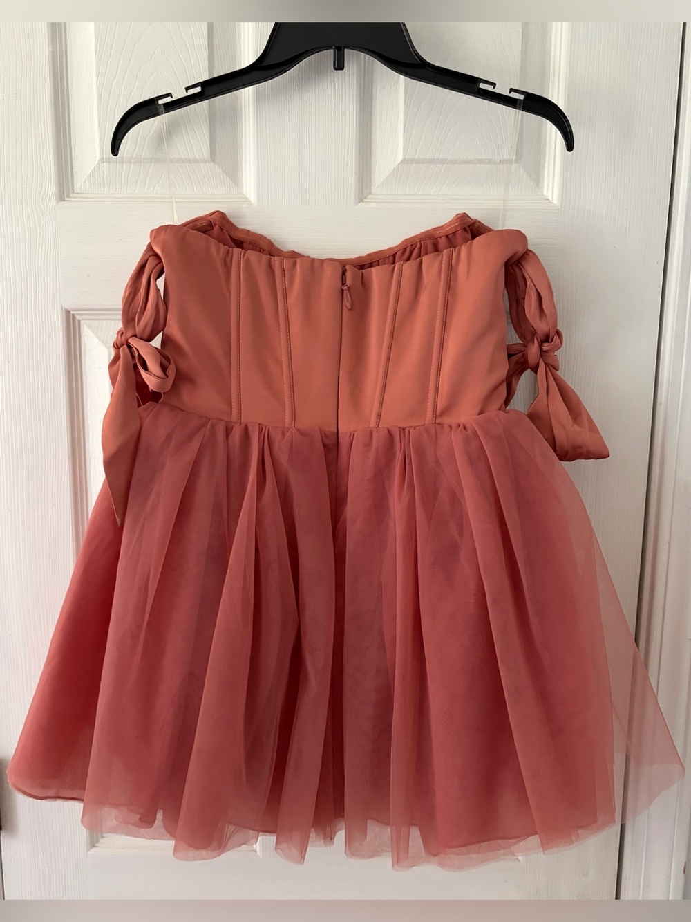 Oh Polly Dusty Rose Strapless Corset Tulle Dress - Picture 5 of 5